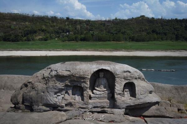کشف مجسمه های بودا بر اثر خشکسالی